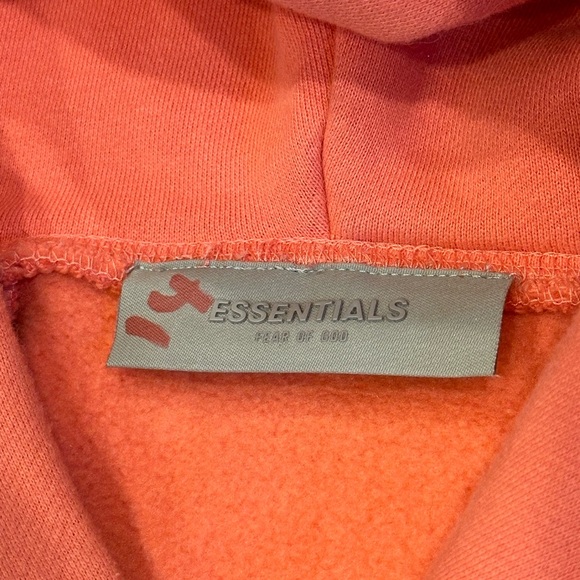 SOLD - ESSENTIALS Fear of God Hoodie - Coral - Picture 4 of 5
